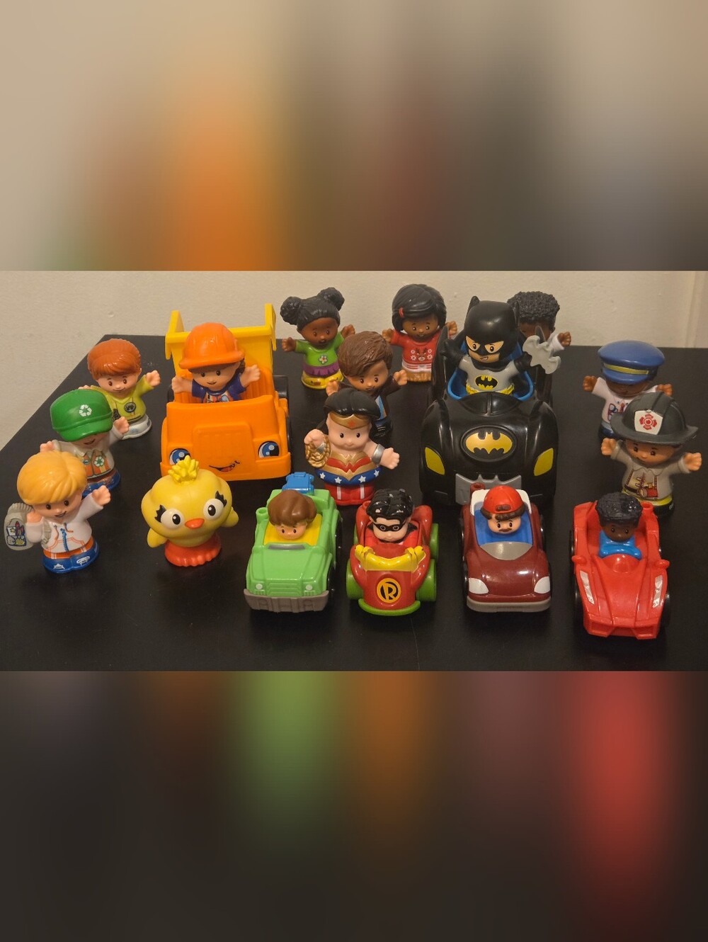 Little People Bundle - Superheros Career Workers Wheelie Cars